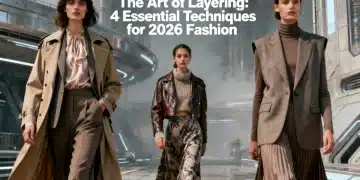 Models demonstrating The Art of Layering: 4 Essential Techniques for 2026 Fashion with diverse textures and silhouettes in an urban setting.